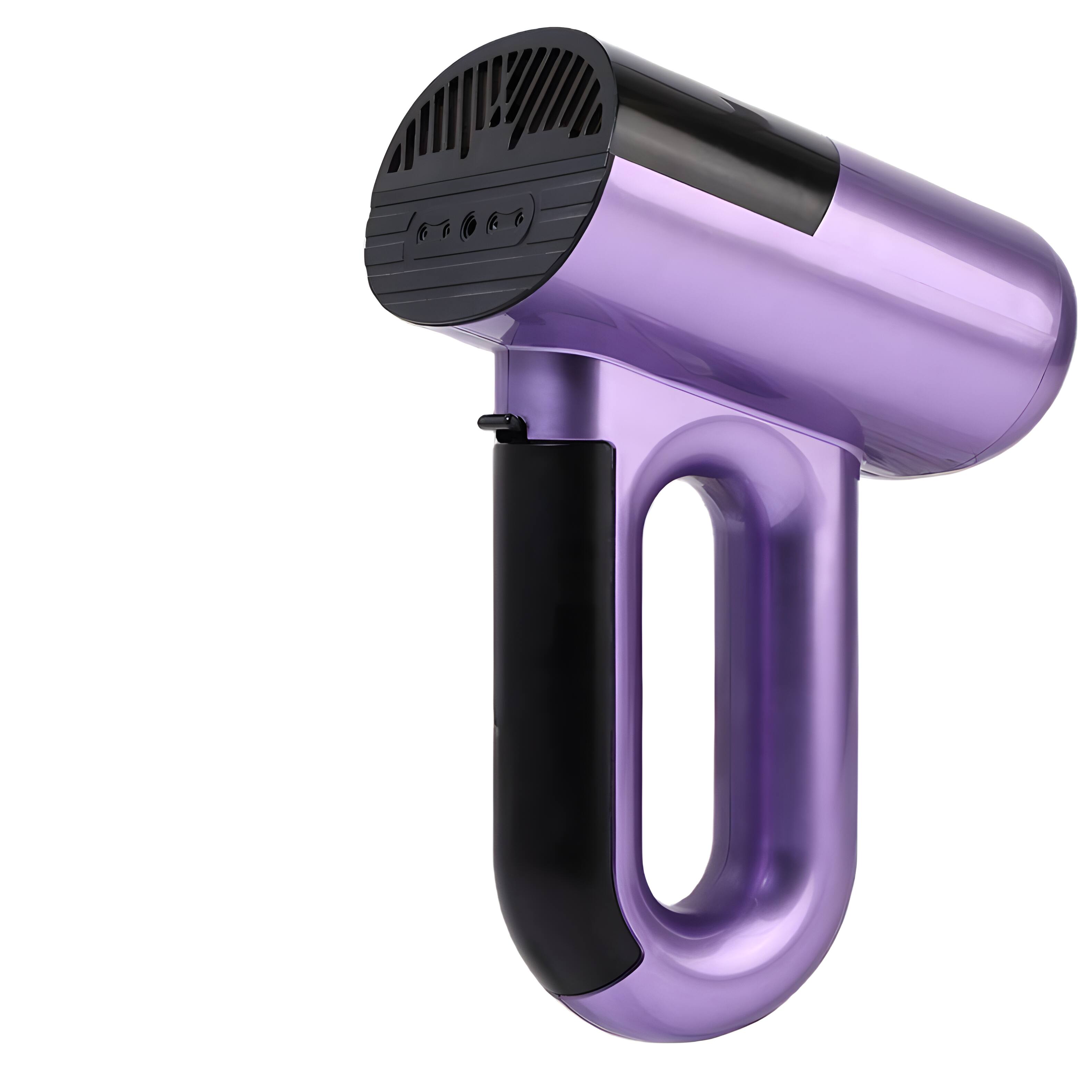 Front. Cluzine - Purple Handheld Garment Steamer, Self-Sensing, Dry Steam Iron with 3-Speed Settings - Grey.