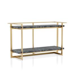 Furniture of America - Meliman Contemporary Metal 1-Shelf Console Table in Gold and - Black
