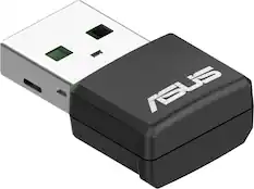 Front. ASUS - USB-BE92 Nano Tri-Band Wi-Fi 7 USB Network Adapter - Black.