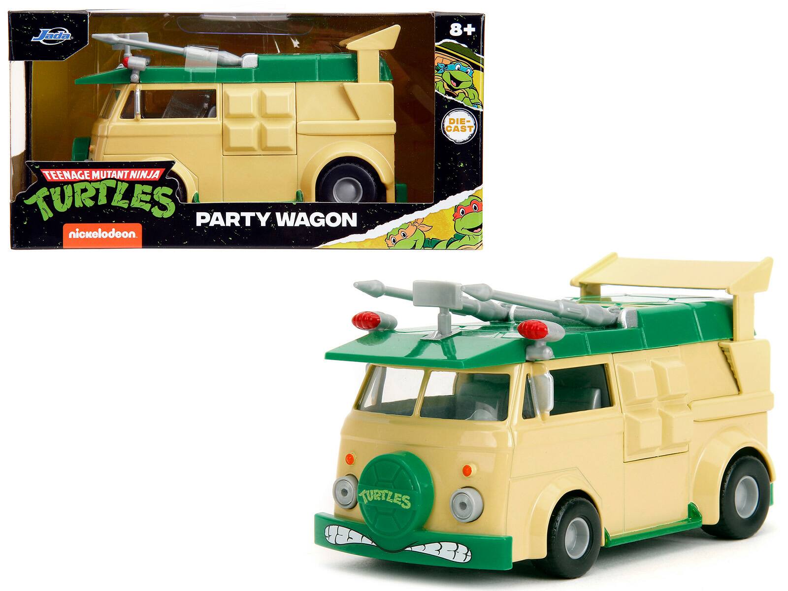 Party Wagon "Teenage Mutant Ninja Turtles" "Hollywood Rides" Series Diecast Model Car by Jada - Green And Beige