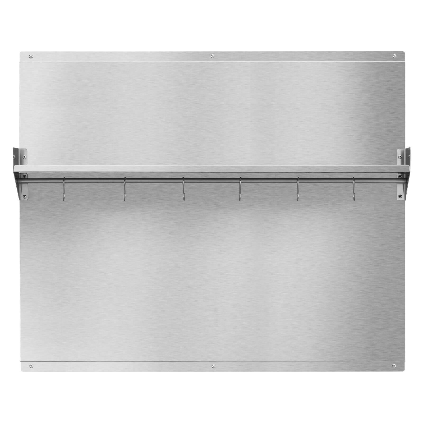 Alt View 5. VEVOR - 36" x 30" Stainless Steel Backsplash for Stove, Ultra Flat Splatter Guard with Storage Shelf & Hanging Rack - Stainless Steel Color.