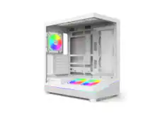 Front. Montech - MONTECH SKY 3 ATX Case, Panoramic Glass, 360mm Radiator, 3x120mm ARGB Fans, Compact White (SKY3W) - White.