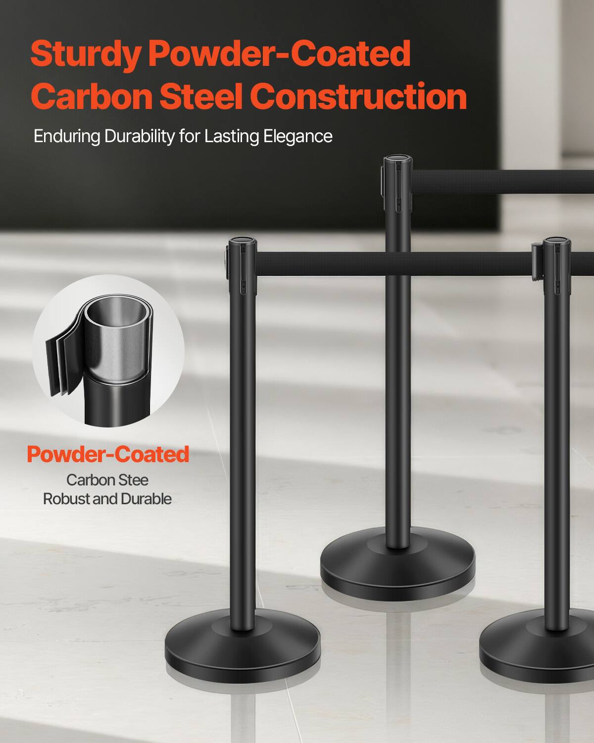 Sturdy Powder-Coated Carbon Steel Construction  
Enduring Durability for Lasting Elegance  

Powder-Coated  
Carbon Steel  
Robust and Durable