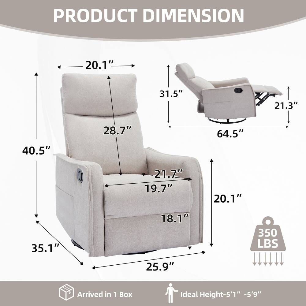PRODUCT DIMENSION  
20.1"  
31.5"  
21.3"  
40.5"  
28.7"  
64.5"  
21.7"  
19.7"  
20.1"  
35.1"  
18.1"  
350 LBS  
25.9"  
Arrived in 1 Box  
Ideal Height-5'1" -5'9"