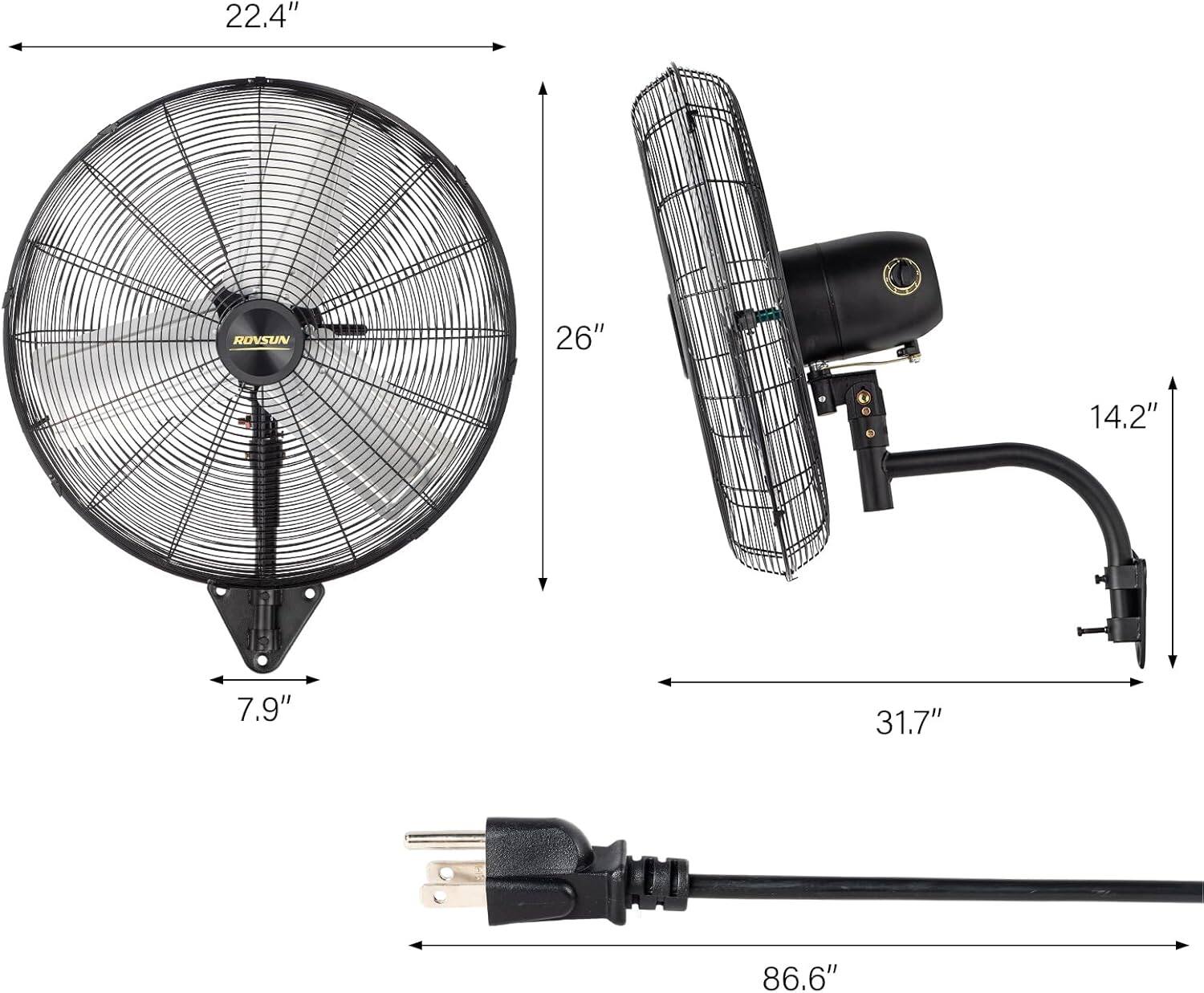 22.4" ROVSUN  
26"  
14.2"  
7.9"  
31.7"  
86.6"