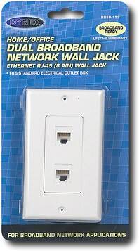Front Standard. Dynex® - Dual Modular 8-Pin Wall Jack.