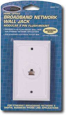 Front Standard. Dynex® - Modular 8-Pin Flush-Mount Wall Jack.