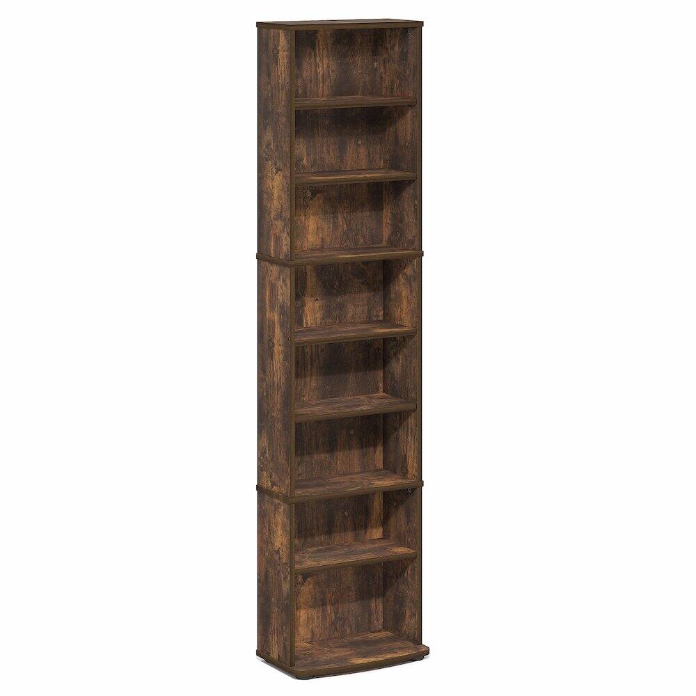 Left. Furinno - JAYA DVD Shelf, Tall Narrow CD Rack, Media Shelf with Adjustable Shelves, DVD Storage Cabinets, Easy Assembly - Amber Pine.