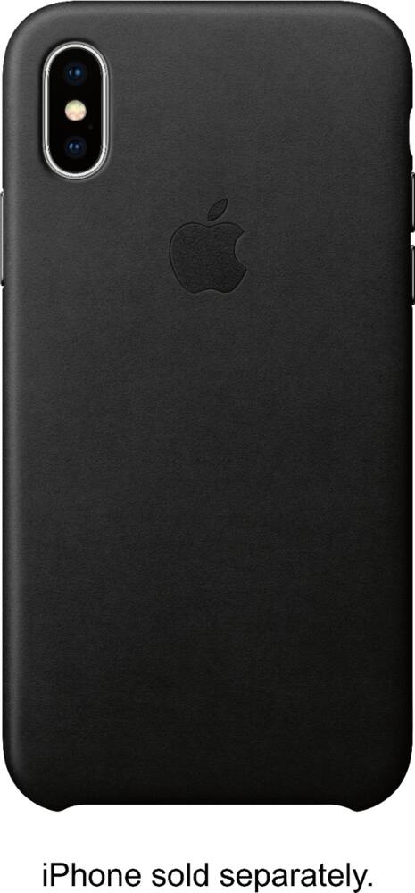 apple - iphone x leather case - black apple - iphone x leather case - black