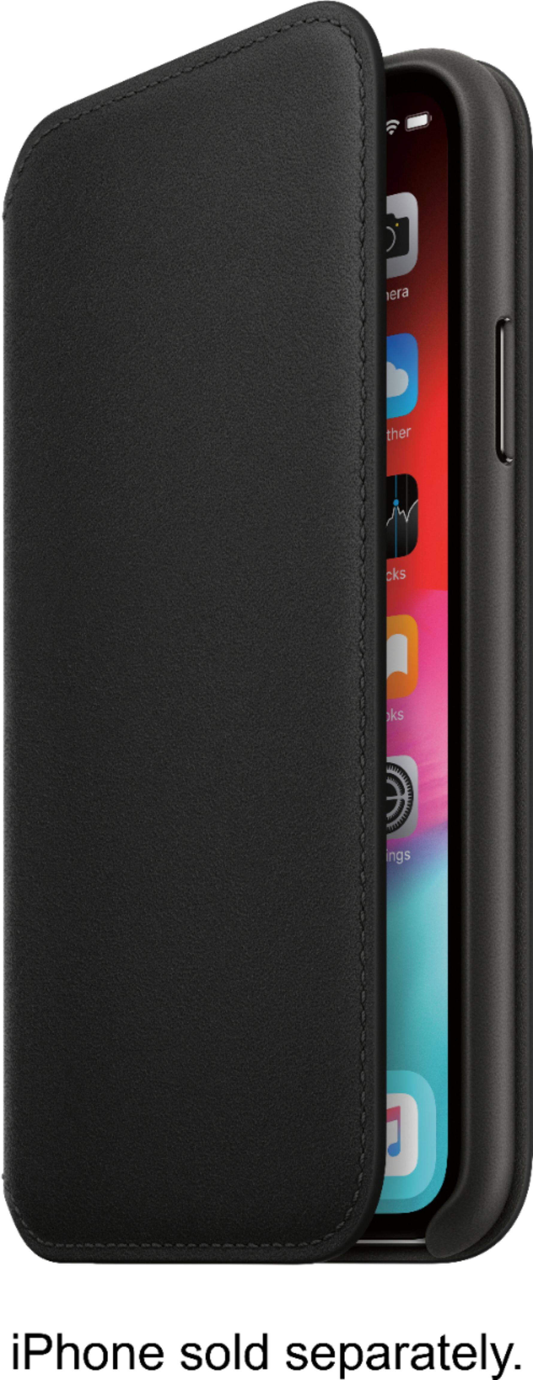 Alt View 12. Apple - iPhone® X Leather Folio - Black.