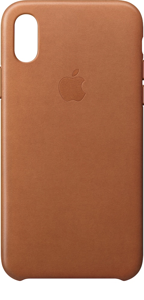 apple - iphone x leather case - saddle brown