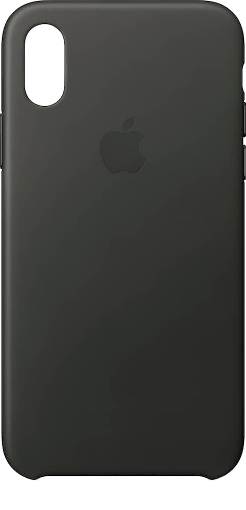 apple - iphone x leather case - charcoal gray apple - iphone x leather case - charcoal gray