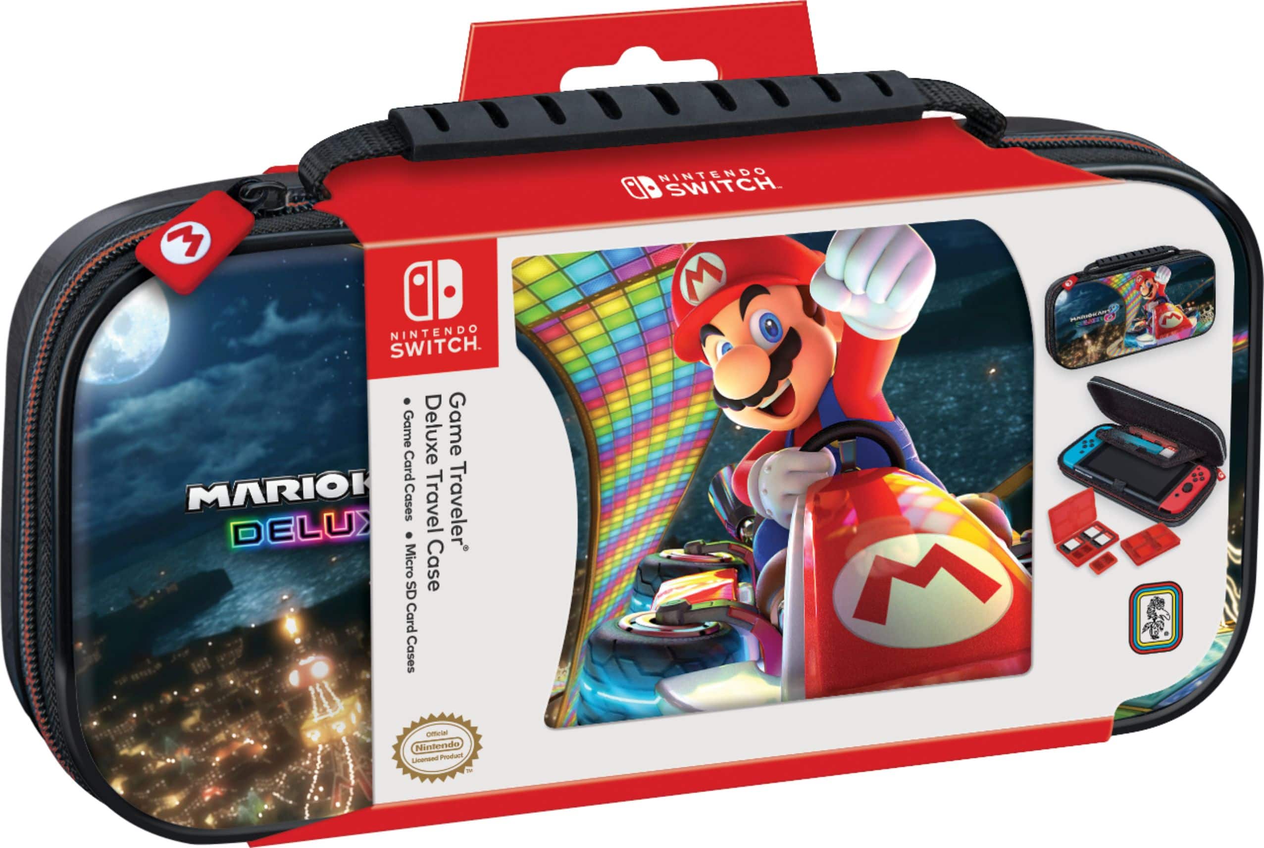 Angle. RDS Industries - Game Traveler Deluxe Travel Case for Nintendo Switch - Mario Kart Deluxe.