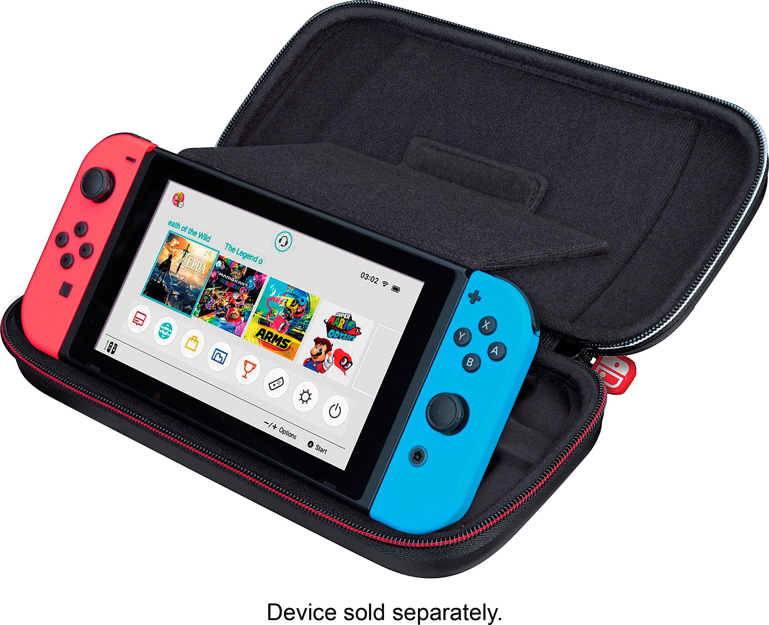 Back View: RDS Industries - Game Traveler Deluxe Travel Case for Nintendo Switch - Black