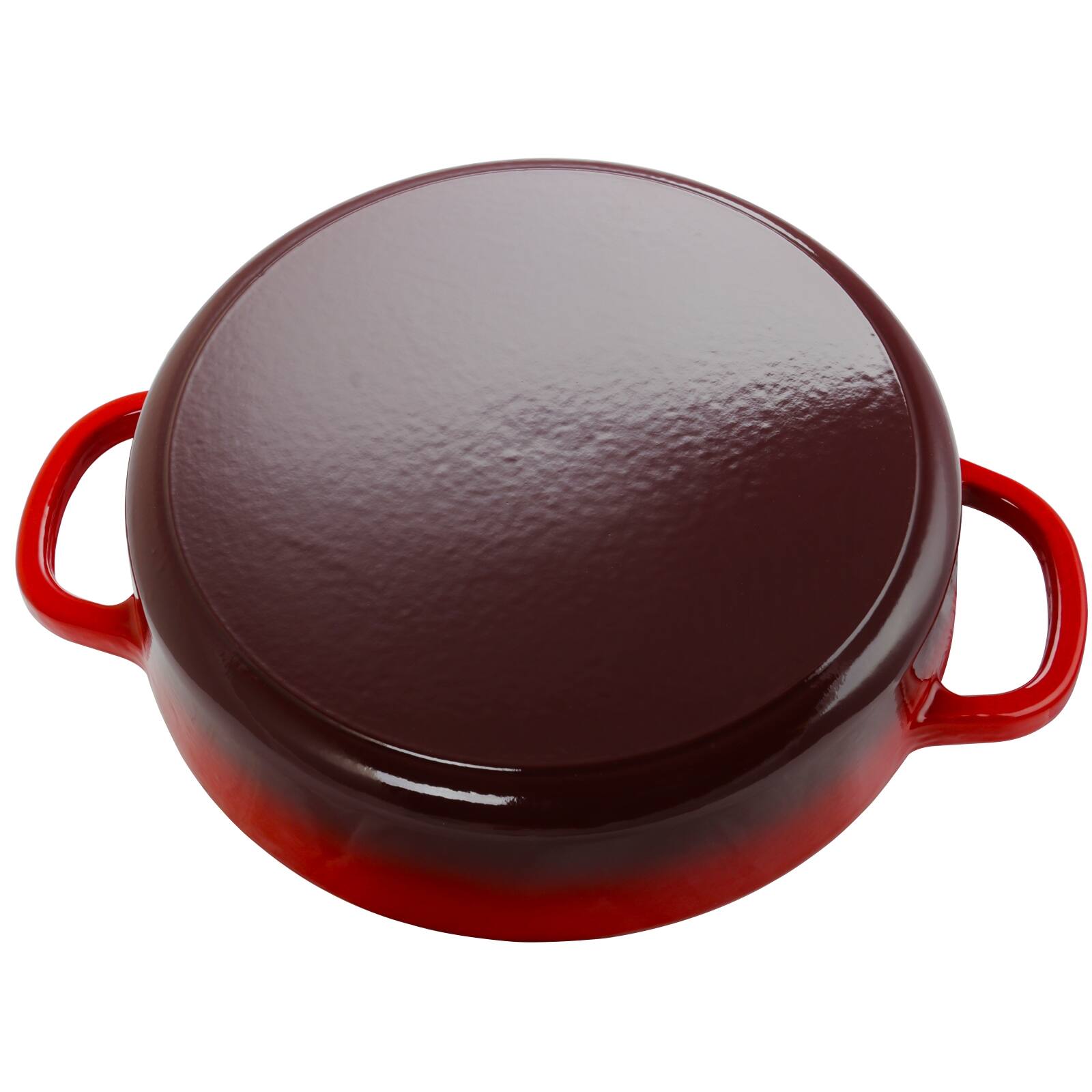 Alt View 1. Crock-Pot - Crock Pot Artisan Enameled Cast Iron 5 Quart Round Braiser Pan with Self Basting Lid in Scarlet Red - Scarlet Red.