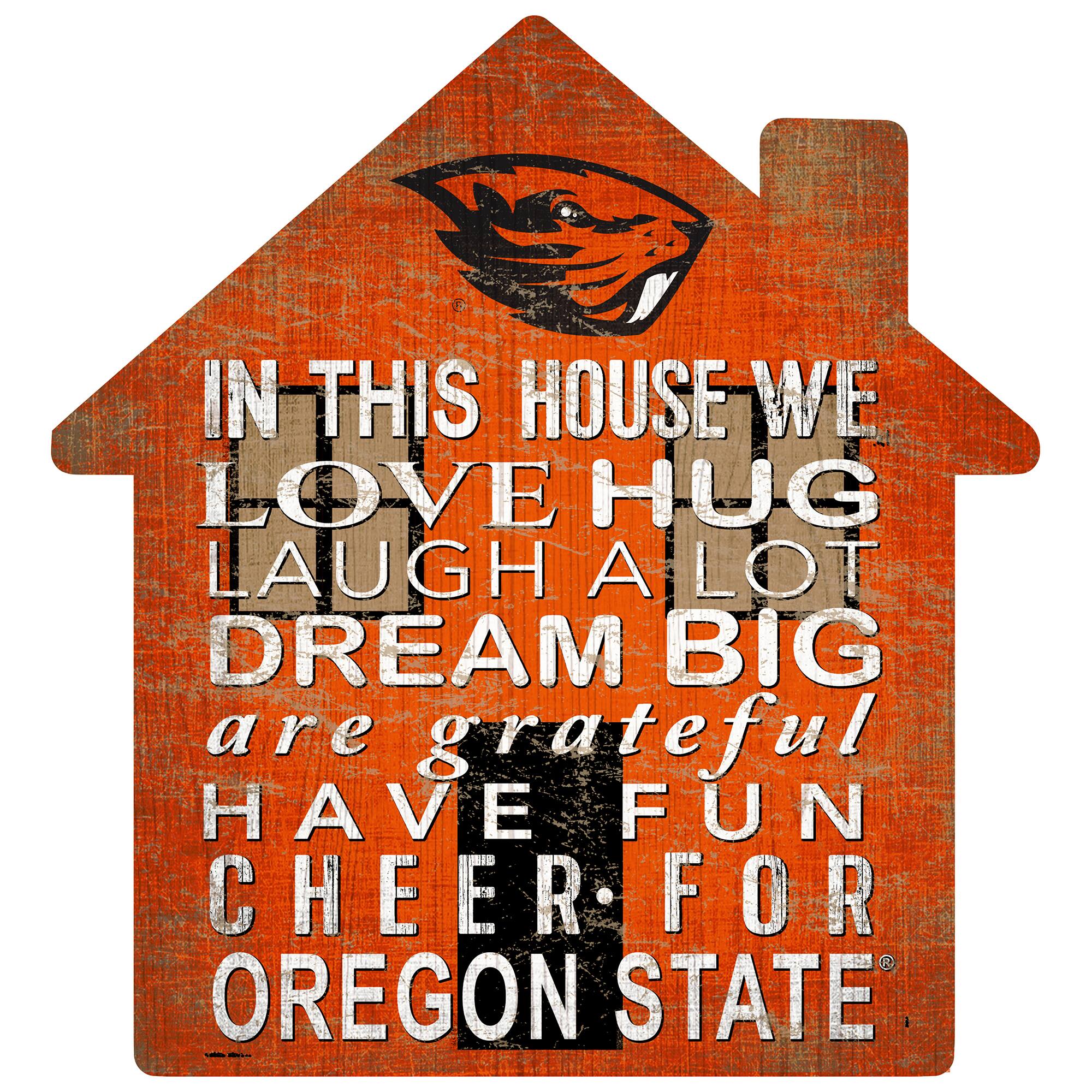 Oregon State Beavers 12'' Team House Sign