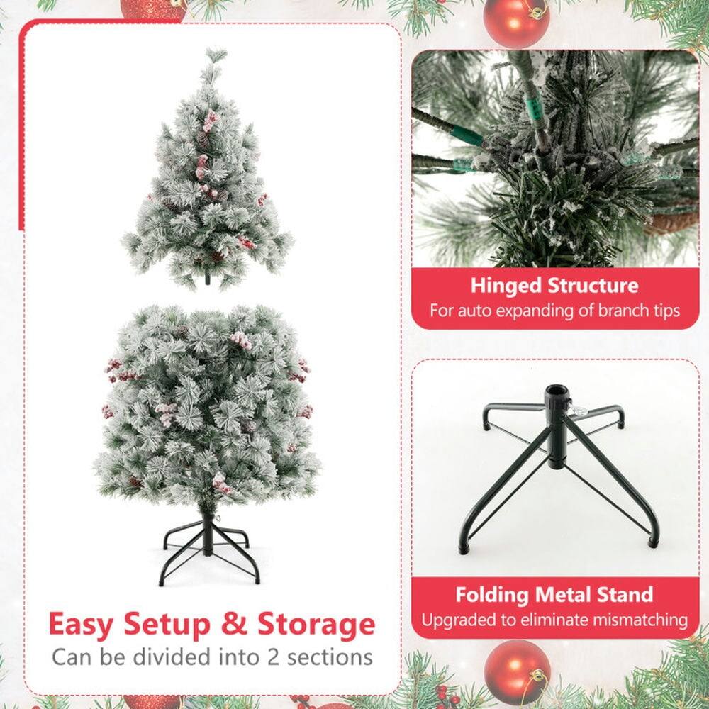 Hinged Structure  
For auto expanding of branch tips  

Folding Metal Stand  
Upgraded to eliminate mismatching  

Easy Setup & Storage  
Can be divided into 2 sections