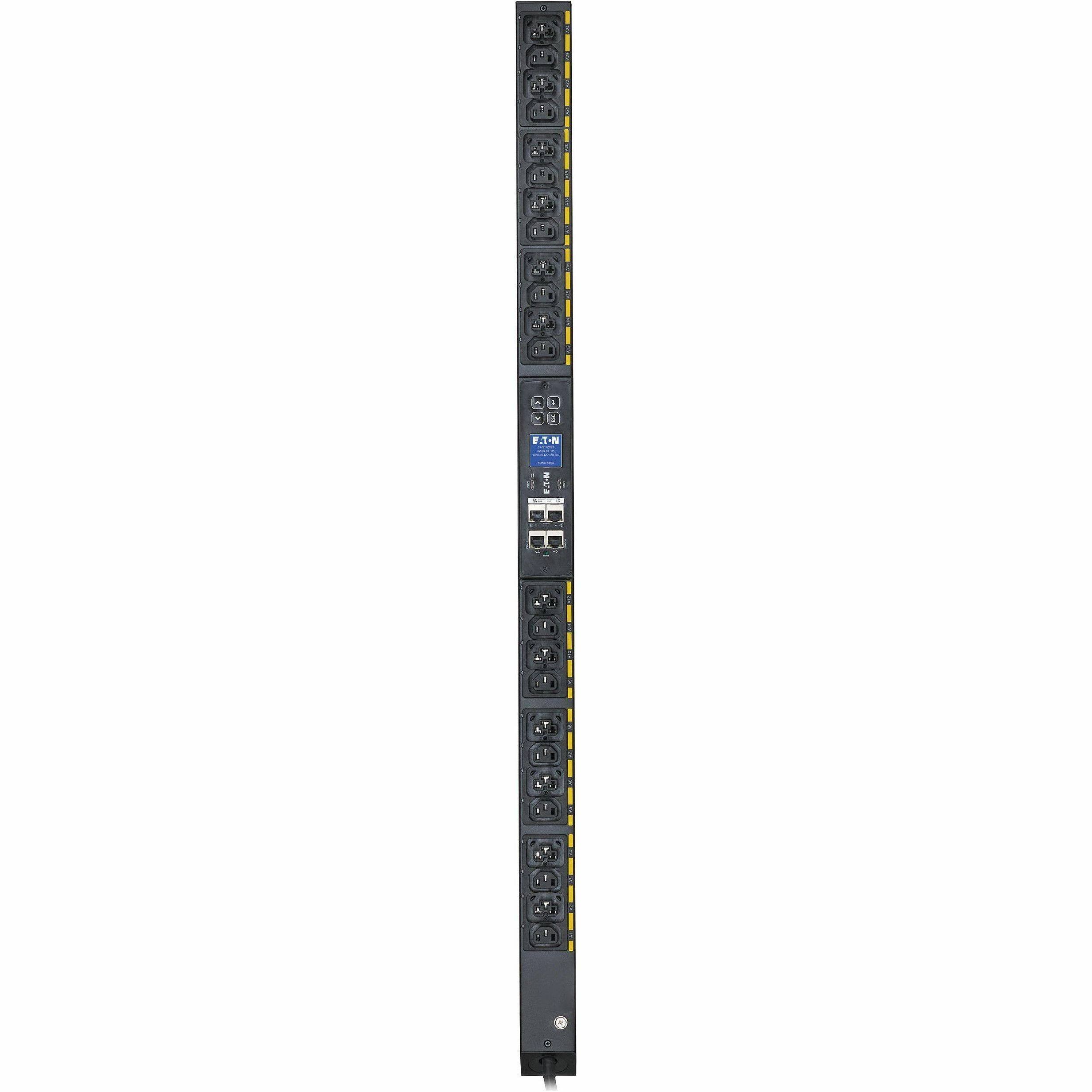 Alt View 3. Eaton - Eaton G4 24-Outlets PDU - Metered - IEC 60320 C20, NEMA L6-20P - 12 x IEC 60320 C13, 12 x IEC 60320 C39 - 120 V AC, 230 - Unknown.