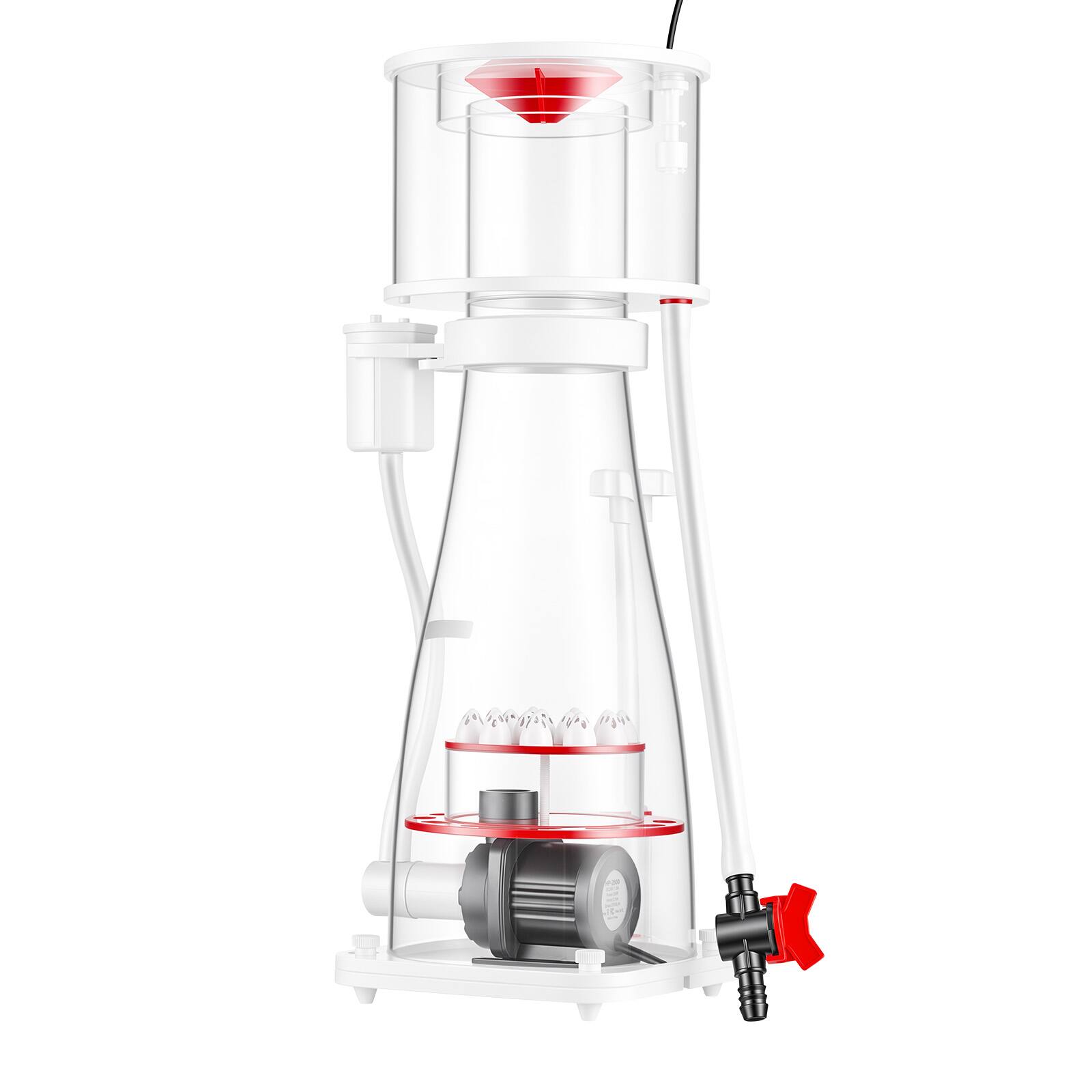 Alt View 5. VEVOR - Protein Skimmer for 132-264 Gal Saltwater Aquariums In Sump with Pump, Protein Skimmer with DC Pinwheel Pump - Transparent.