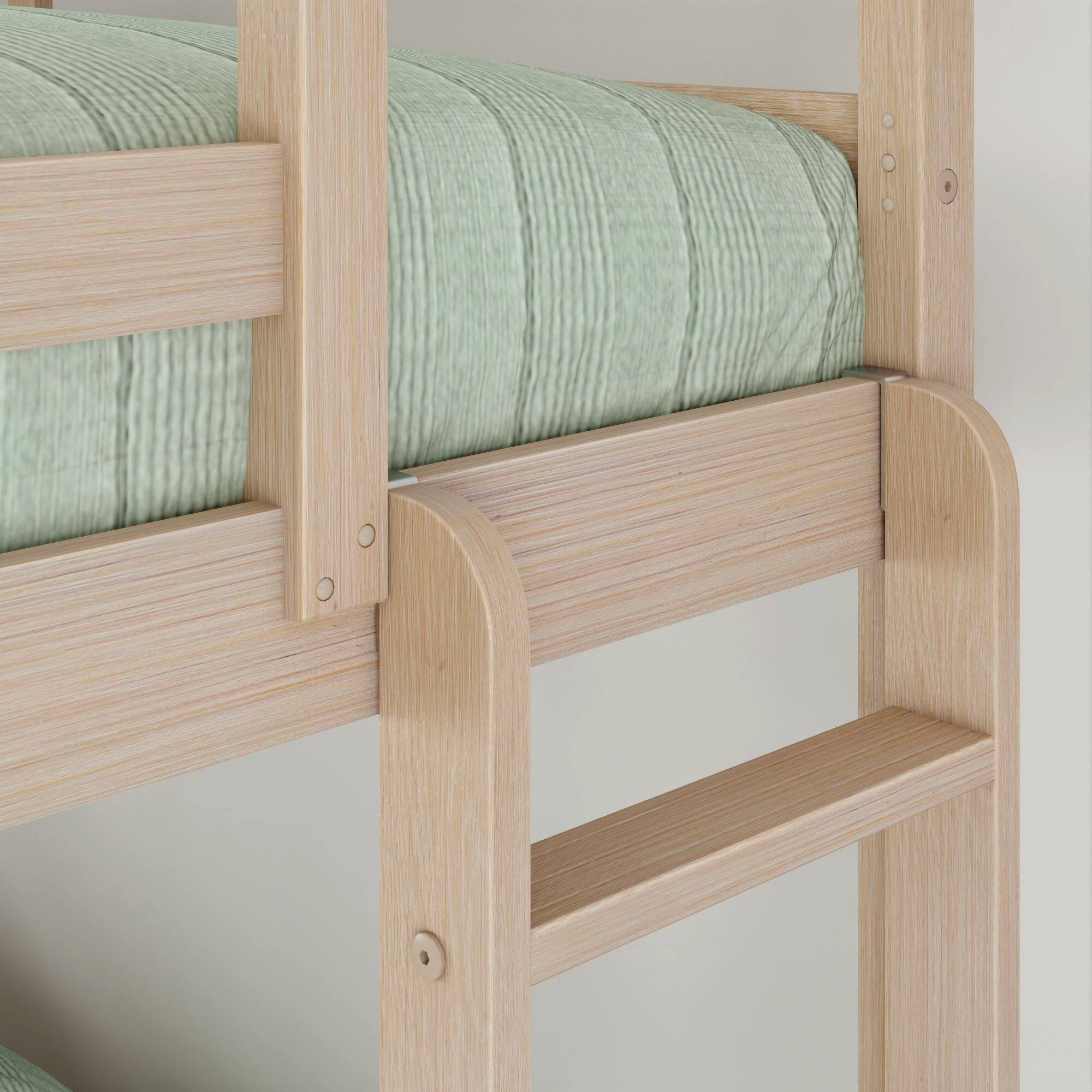 Alt View 3. Grain & Grove - Bear Plywood Twin/Full Bunk, Embossed Natural - Natural.