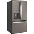 Angle Zoom. GE - 27.7 Cu. Ft. French Door-in-Door Refrigerator with External Water & Ice Dispenser - Fingerprint resistant slate.