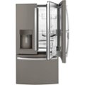 Front Zoom. GE - 27.7 Cu. Ft. French Door-in-Door Refrigerator with External Water & Ice Dispenser - Fingerprint resistant slate.