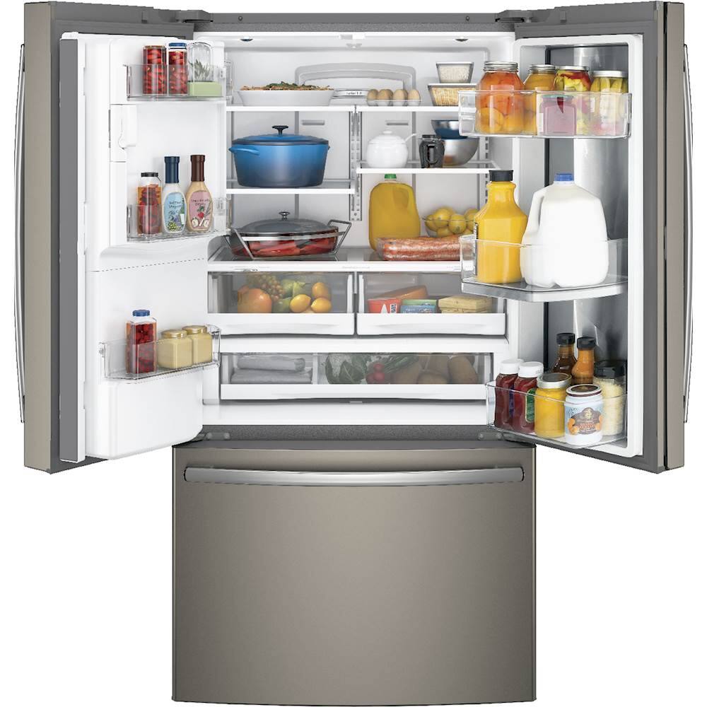 Alt View 11. GE - 27.7 Cu. Ft. French Door-in-Door Refrigerator with External Water & Ice Dispenser - Slate.