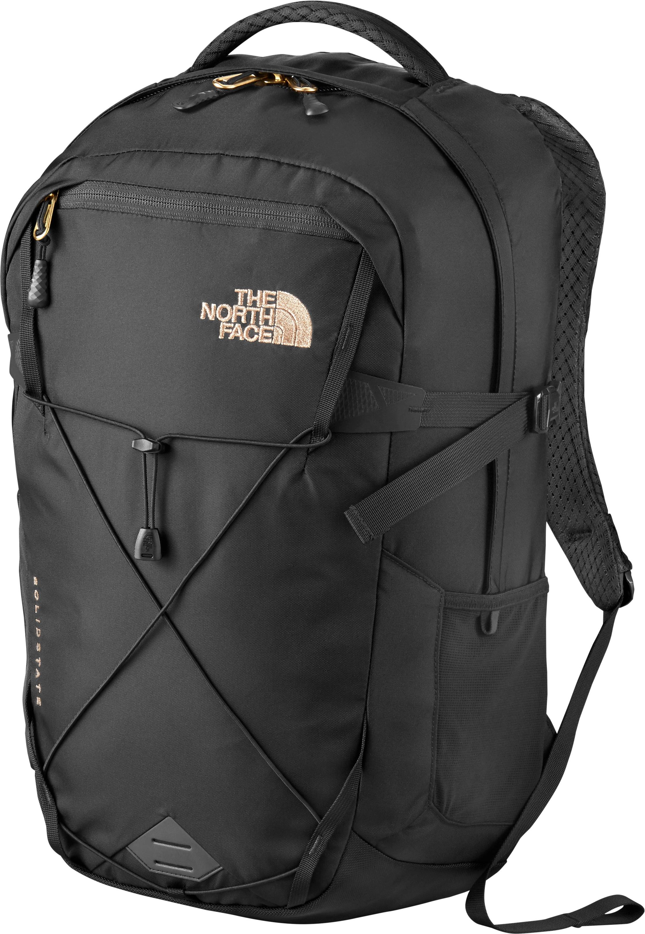 north face backpack with rose gold zippers