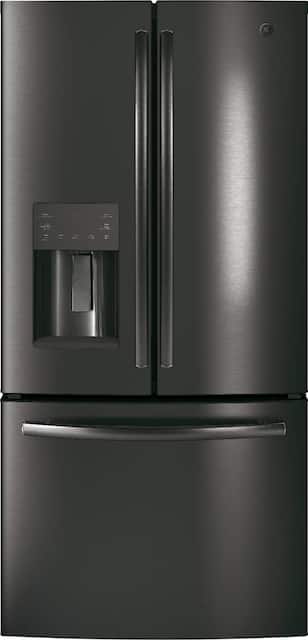 Ge 23 8 Cu Ft French Door Refrigerator Black Stainless Steel Gfe24jblts Best Buy