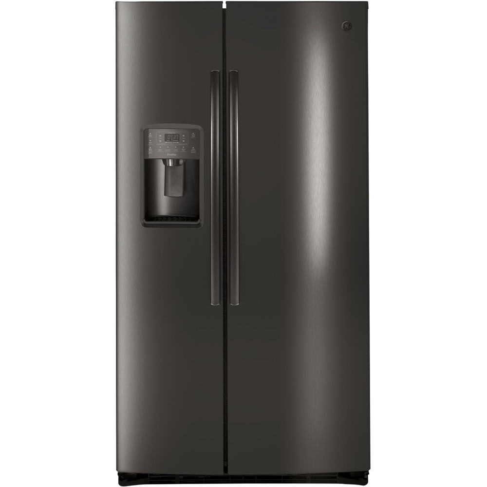 Best Buy: GE Profile Series 25.4 Cu. Ft. Side-by-Side Refrigerator Black Stainless Steel Refrigerator Best Buy
