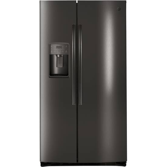 Ge Profile Series 25 4 Cu Ft Side By Side Refrigerator Black Stainless Steel Pse25kblts Best Buy