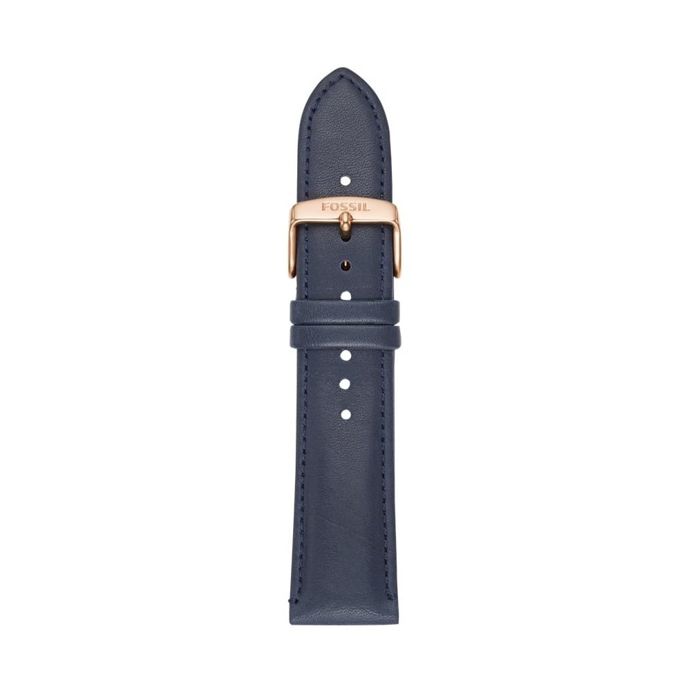 Best Buy Fossil Leather Watch Strap Blue S221348