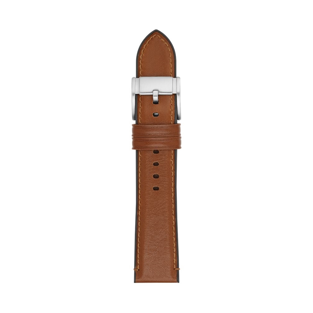 22mm Light Brown Leather and Rubber Watch Strap - S221300 - Fossil