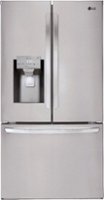 LG - 27.9 Cu. Ft. French Door Smart Refrigerator with External Tall Ice and Water Dispenser - Stainless steel - Front_Zoom