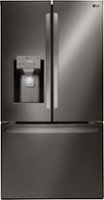 LG - 27.9 French Door Smart Wi-Fi Enabled Refrigerator - Black stainless steel - Front_Zoom