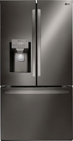 LG - 27.9 French Door Smart Wi-Fi Enabled Refrigerator - Black stainless steel