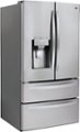 Angle Zoom. LG - 27.8 Cu. Ft. 4-Door French Door Smart Refrigerator with Smart Cooling System - Stainless Steel.