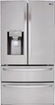 Front. LG - 27.8 Cu. Ft. 4-Door French Door Smart Refrigerator with Smart Cooling System - Stainless steel.