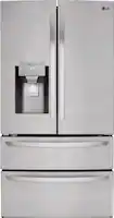 LG - 27.8 Cu. Ft. 4-Door French Door Smart Refrigerator with Double Freezer Drawers - Stainless Steel - Front_Zoom