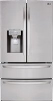 LG - 27.8 4-Door French Door Smart Wi-Fi Enabled Refrigerator PrintProof - Stainless steel - Front_Zoom