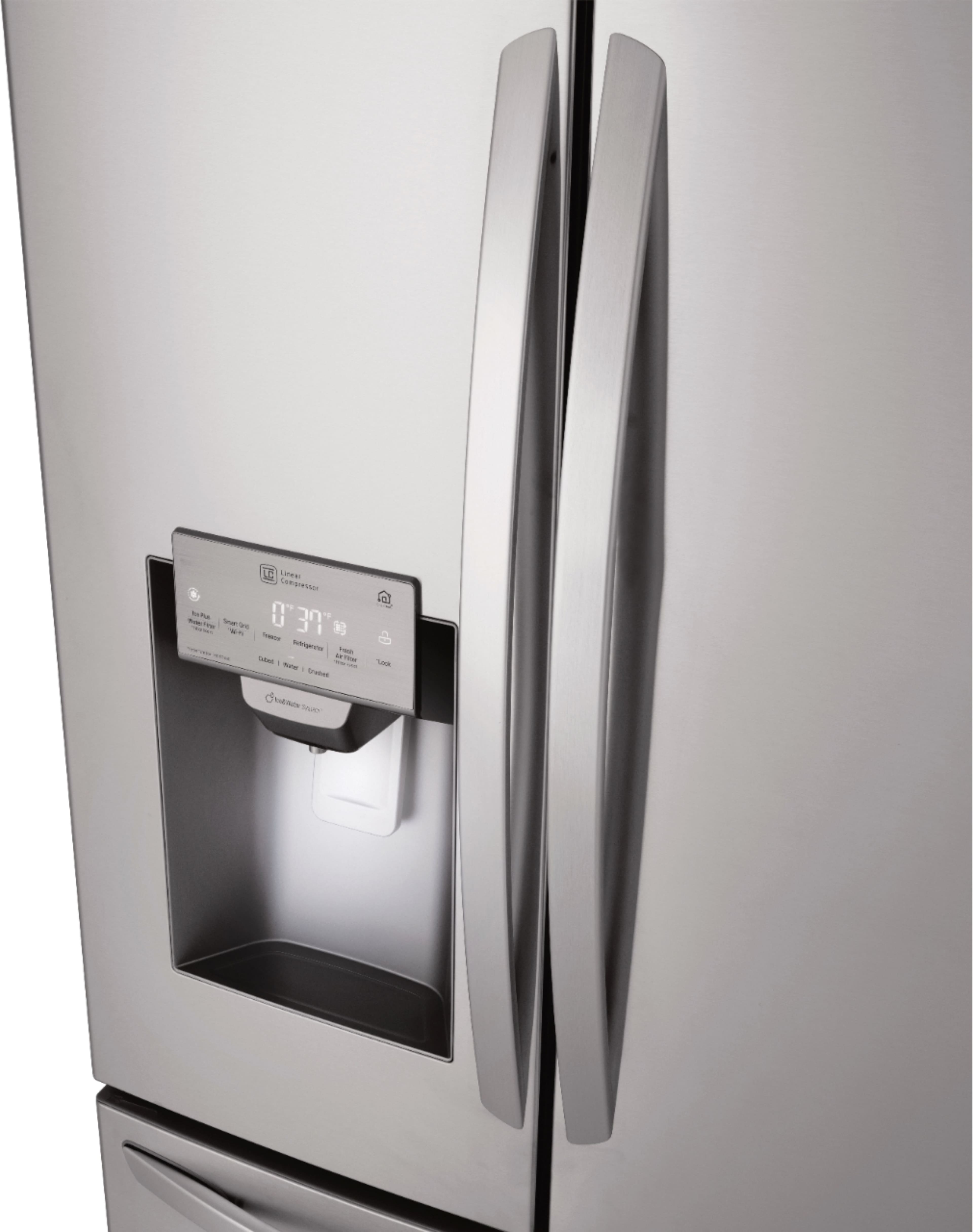 Alt View 5. LG - 27.8 Cu. Ft. 4-Door French Door Smart Refrigerator with Smart Cooling System - Stainless steel.