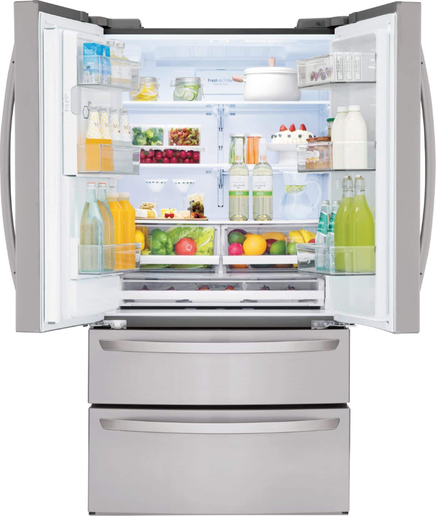 Alt View 13. LG - 27.8 Cu. Ft. 4-Door French Door Smart Refrigerator with Smart Cooling System - Stainless steel.