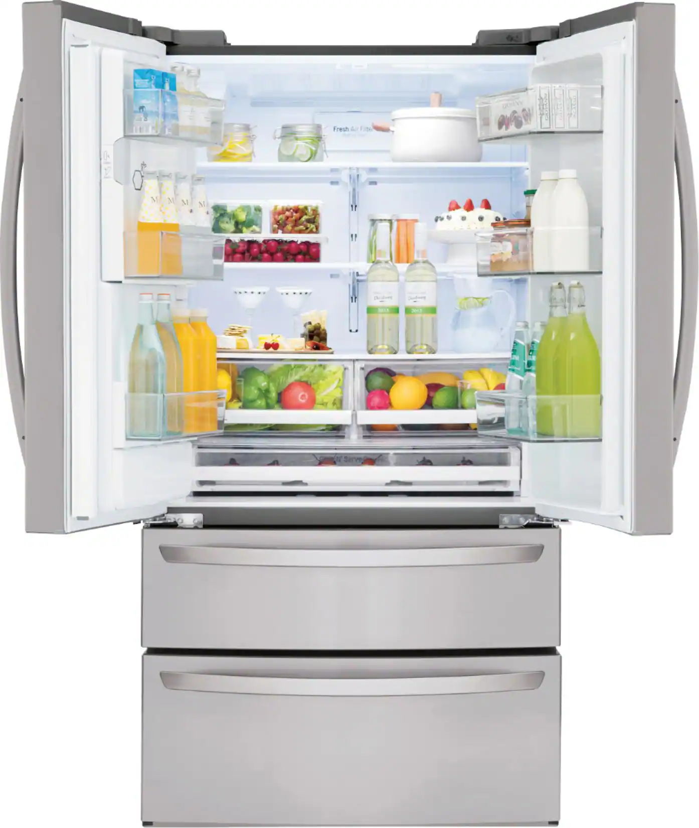 Alt View 13. LG - 27.8 Cu. Ft. 4-Door French Door Smart Refrigerator with Smart Cooling System - Stainless steel.