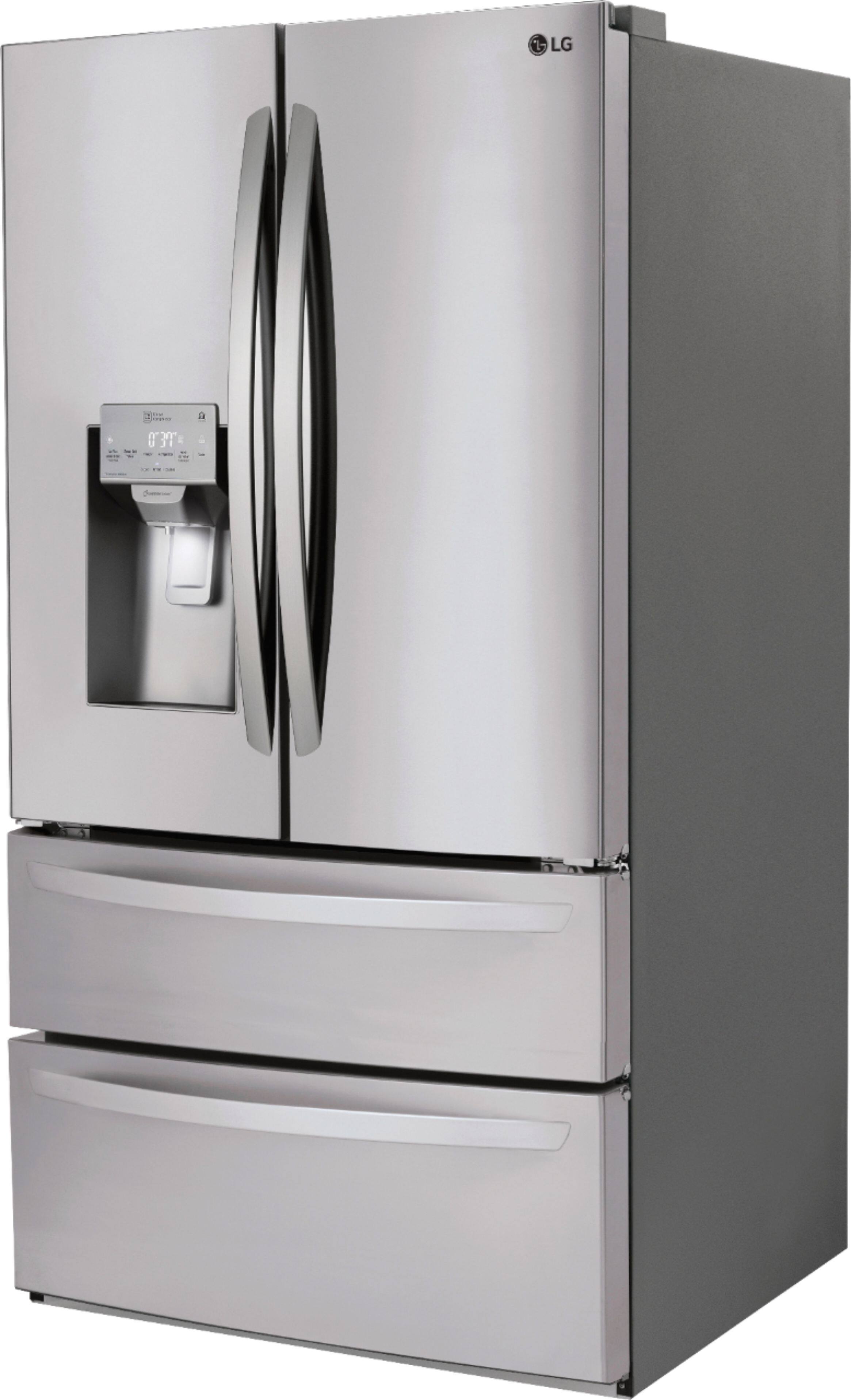 Alt View 4. LG - 27.8 Cu. Ft. 4-Door French Door Smart Refrigerator with Smart Cooling System - Stainless steel.