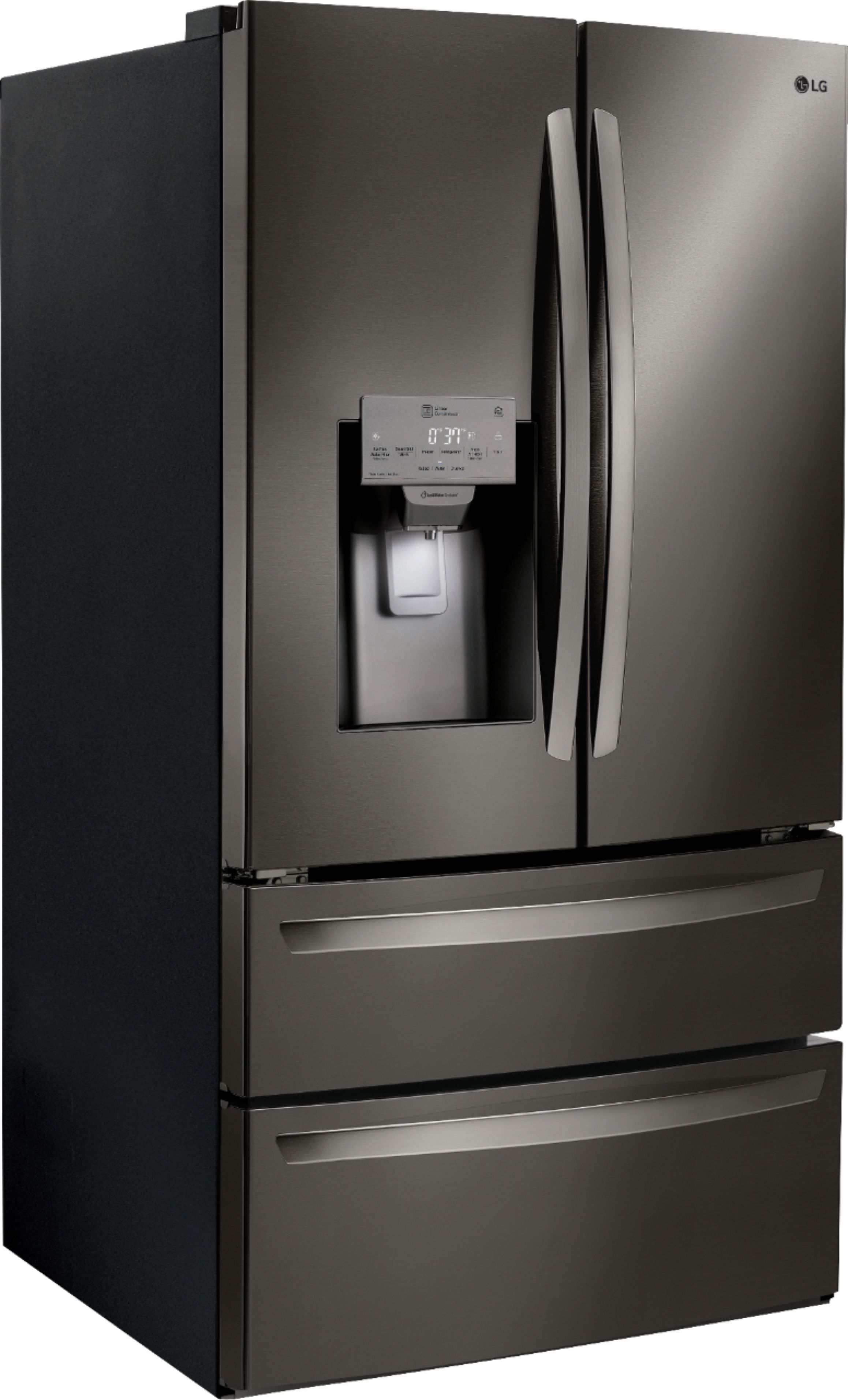 LG 27.8 4-Door French Door Smart Wi-Fi Enabled Refrigerator Black Lg Refrigerator Black Stainless Steel
