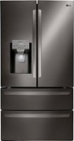 LG - 27.8 4-Door French Door Smart Wi-Fi Enabled Refrigerator - Black stainless steel - Front_Zoom