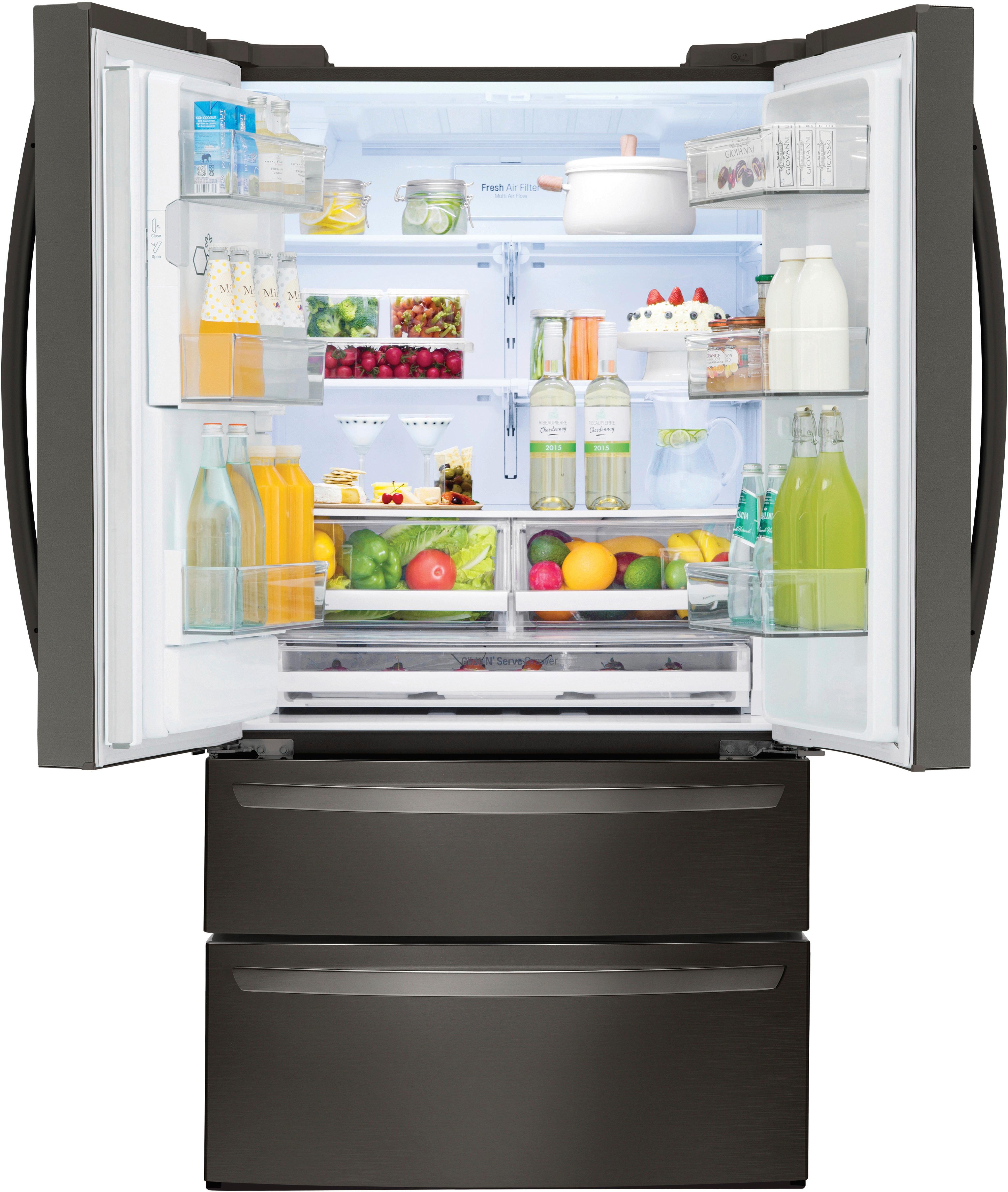 Customer Reviews Lg Cu Ft Door French Door Smart Refrigerator With Smart Cooling