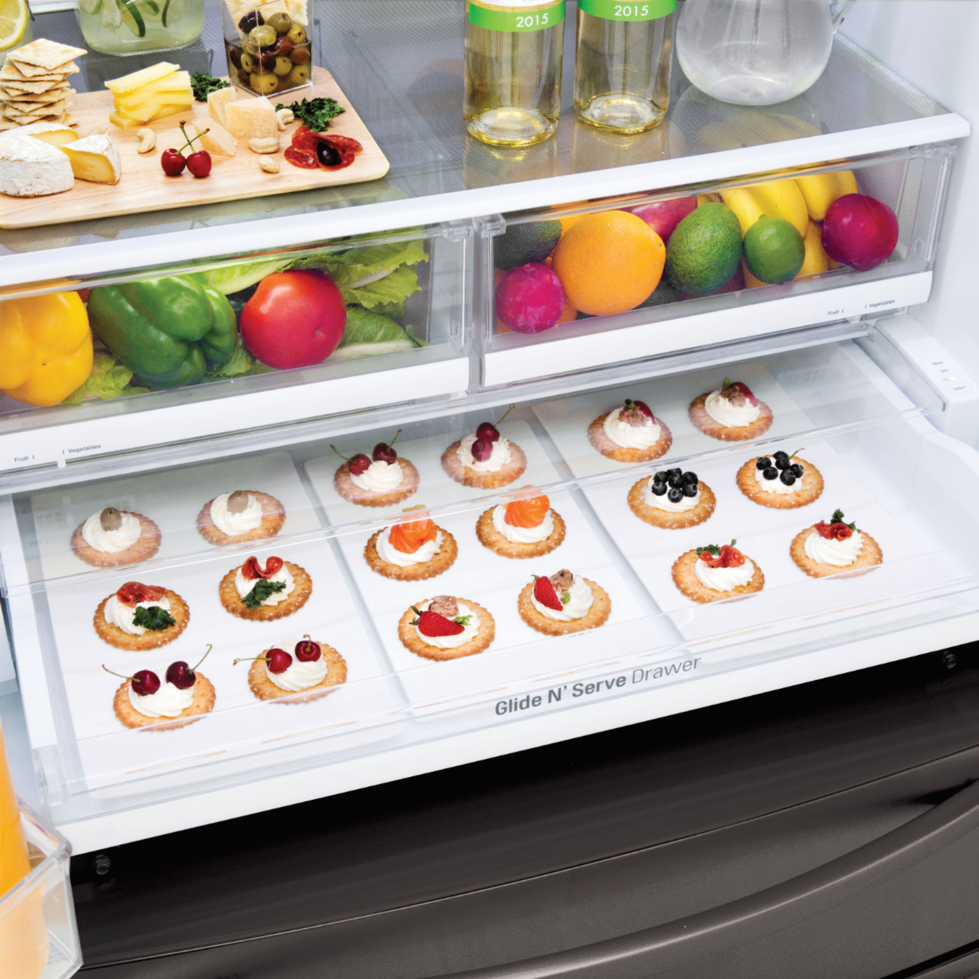 Alt View 20. LG - 27.8 Cu. Ft. 4-Door French Door Smart Refrigerator with Smart Cooling System - Black stainless steel.