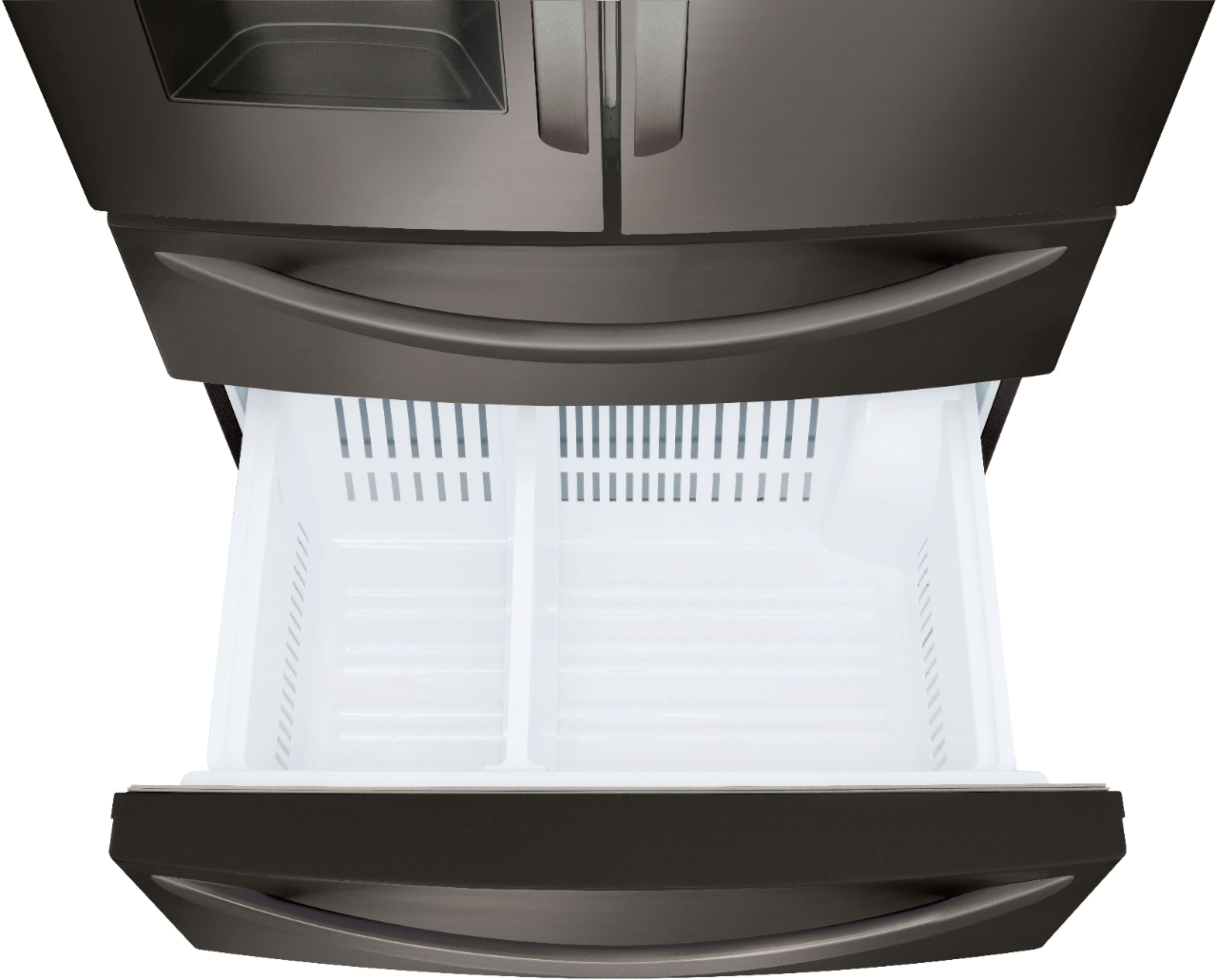 Alt View 27. LG - 27.8 Cu. Ft. 4-Door French Door Smart Refrigerator with Smart Cooling System - Black stainless steel.