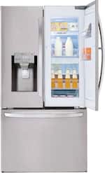 LG - 27.7 Cu. Ft. French Door-in-Door Smart Wi-Fi Enabled Refrigerator - Stainless steel - Front_Standard